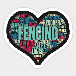 Fencing Heart Saber Epee Fence Gift design Sticker